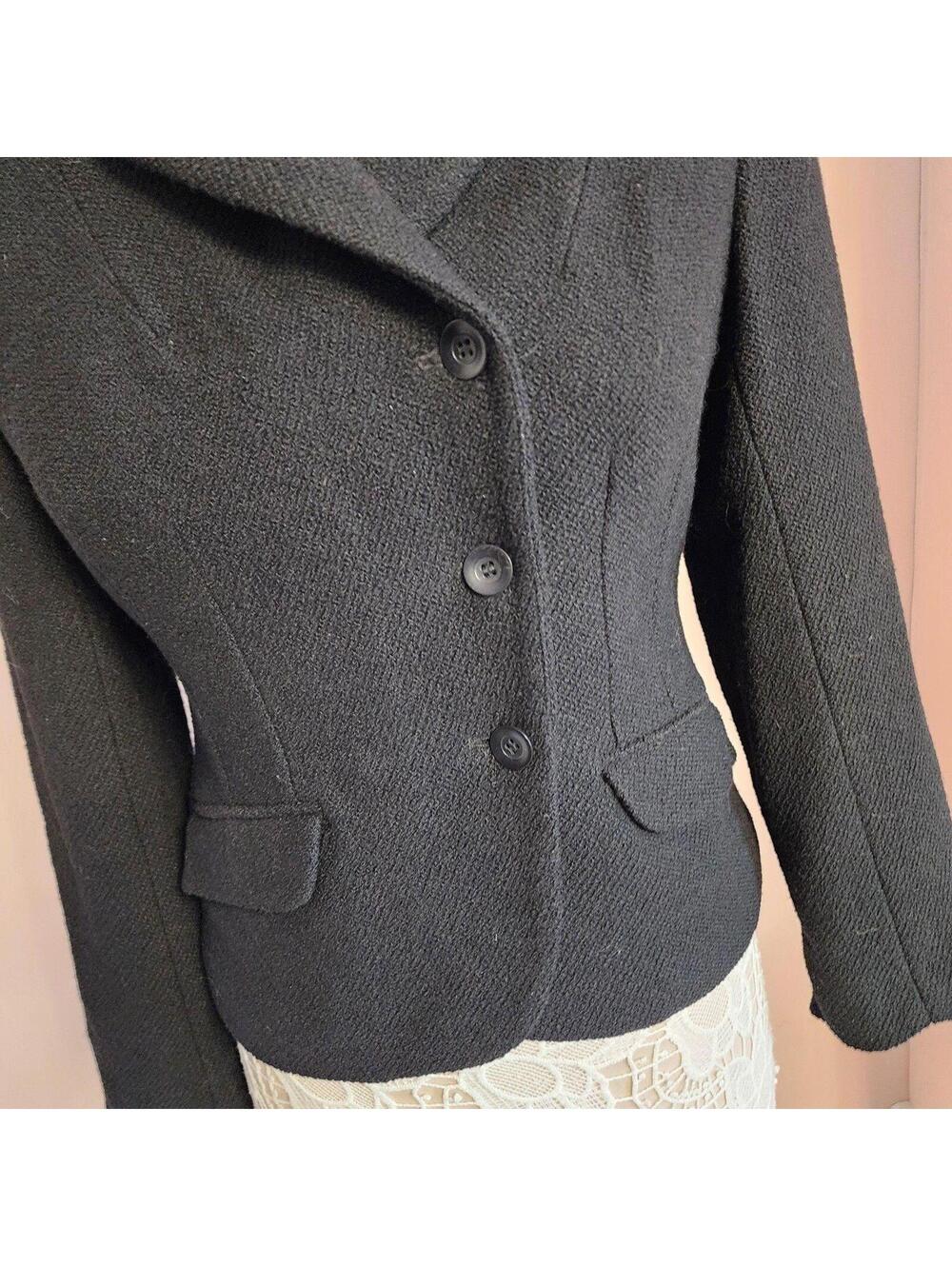 Vintage Jigsaw England Textured Black Blazer Jacket Women's Size 10 EUC - Picture 4 of 9